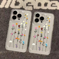 Coque transparente INS Artistic Flowers 2026 pour iPhone 18 Pro 17 16 15 11 12 13 14 Pro Max XS Max XR, en silicone TPU souple