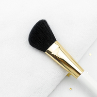 Professionnel Blush Brosse Doux Vegan Cheveux Synthétiques Blanc Manche En Bois Or Tube Visage Blush Contour Maquillage Brosse Unique