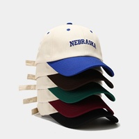 Gorra de Béisbol de Mezclilla Estilo Americano con Diseño de Letras Bicolor, Bordado 3D, Hebilla Metálica, Unisex, Visera de Pico de Pato, Estilo Urbano Hip-hop