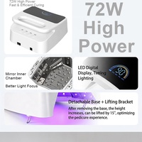 Lampe UV sans fil rechargeable 72W pour ongles, séchoir à gel haute puissance, base amovible, grand espace, lampe de manucure et pédicure