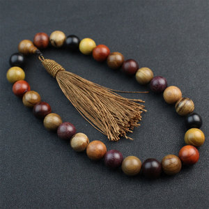 Rosewood Sandalwood Car Pendant <b>Bead</b> <b>Set</b> With Tassel For Interior Rearview Mirror Decoration Luxury Style Gift - Product Image 3