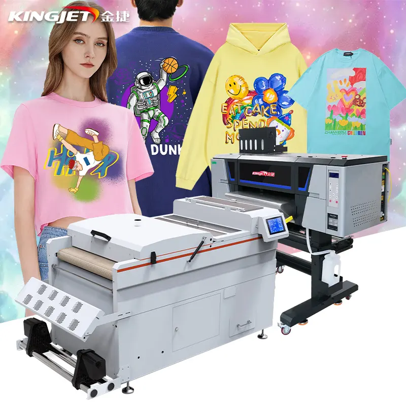 I3200 dtf printer for t-shirt custom heater transfer PET film printer Powder Shaking Printing Machine CMYK+white