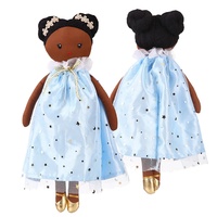 Boneka Kain Bayi Kulit Hitam Afrika Amerika Buatan Tangan, Boneka Hitam Mewah Gaya Balet untuk Anak Perempuan dengan Rambut Afro