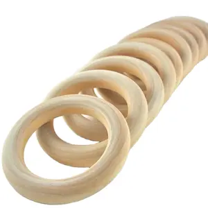 Oem anel de madeira redonda natural para bebê dentição/decoração