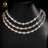 Bracelet Chaîne Tennis Moissanite Mini Croix 3mm 4mm Bijoux Hip Hop Argent 925 Iced Out Collier Chaîne Tennis pour Hommes et Femmes