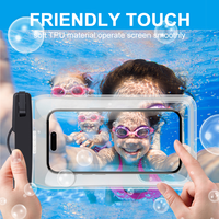 Pochette étanche pour téléphone portable flottante gonflable en TPU, sac étanche universel IP68 pour téléphone portable