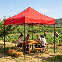 Tonnelle pliante portable 2x2m en acier avec logo personnalisé, imperméable, avec parois latérales pour stand d'exposition extérieur