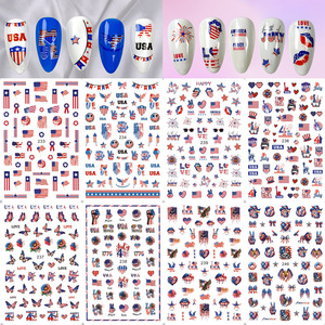 Holiday Nail Decoration Self-Adhesive Decals 4th of July American <strong>Flag</strong> Nail Art Sticker Independence Day Nail Sticker - Product Image 1