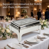 Ensemble économique de chauffe-plats en acier inoxydable à alcool, alimenté au combustible, pour la conservation de la chaleur des aliments, idéal pour les buffets, restaurants et traiteurs