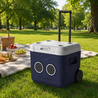 Glacière isotherme portable 52L moderne pour pique-nique, camping, bière, musique, avec haut-parleur