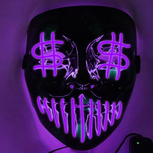 Halloween LED Light Up <strong>Mask</strong>, 3 Modes Neon Glow EL Wire <strong>Mask</strong>,Scary Adjustable Costume <strong>Mask</strong> For Cosplay, Party, Rave And Festival - Product Image 6