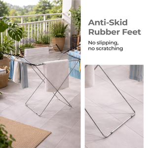 Expandable Foldable Laundry Stand X-Frame Metal Drying <b>Rack</b> Large Size Balcony Storage <b>Rack</b> for Indoor Outdoor - Product Image 5