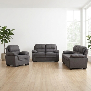Modern Gray Fabric <b>Sofa</b> <b>Set</b> 3+2+1 Seat Contemporary Living Room Furniture with Cushion Back - Product Image 3