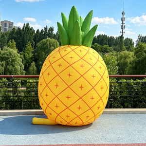 Modelo de Piña Inflable Gigante Personalizado de 3 Metros, Globo Amarillo con Hojas Verdes de Tela Oxford, Resistente al Sol, para Fiestas de Verano al Aire Libre - Product Image 1