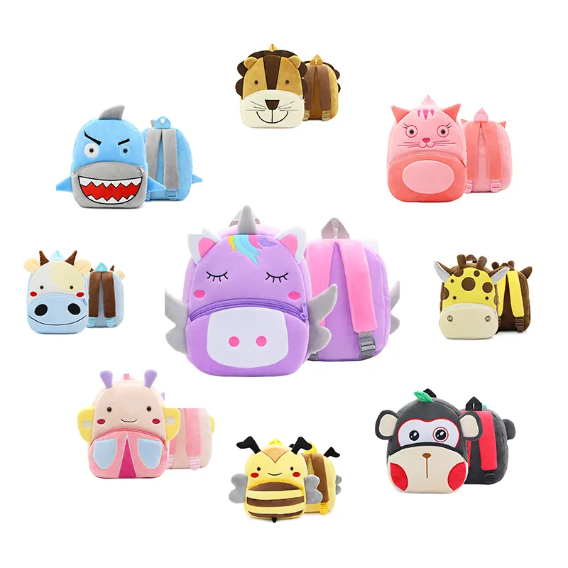 Custom Cute cartoon plush kindergarten Toddler school bags and Little Girls Backpack for Toddler kids bag children's bags