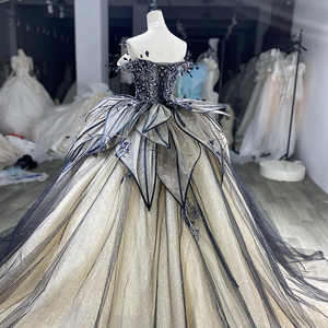 Elegant <b>Black</b> Beading Sequins 2024 <b>Plus</b> <b>Size</b> Ball Gown Party <b>Dresses</b> Women <b>Wedding</b> <b>Dress</b> Wm01 - Product Image 3