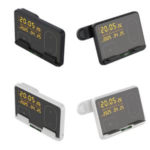 新产品创意 3合1无线充电 15W快速便携式充电器 带夜灯 温度湿度闹钟显示 - Product Image 6