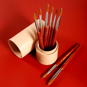 Pinceau à ongles 100% poils de Kolinsky, manche en bois, brosse de nettoyage pour poudre acrylique, outil professionnel de manucure pour salon, outil de nail art - Product Image 5