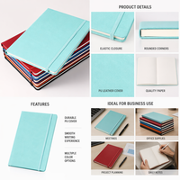 Carnet classique en cuir PU A5 avec élastique, journal ligné, compatible stylo-plume, idéal pour cadeau d'affaires