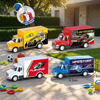 Camion de transport en alliage moulé sous pression pour garçons, modèle de camion à rétrofriction, jouet de collection, camion miniature avec porte-clés