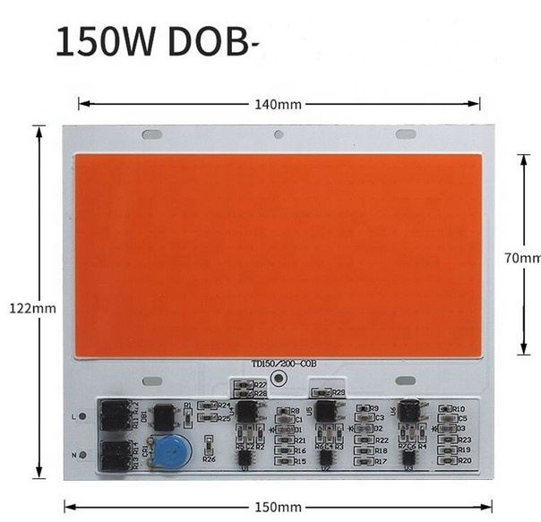 AC 50w 150W 110v 220v  DOB Driverless COB Led Chip Full Spectrum Cob Led Module for Plant Lighting