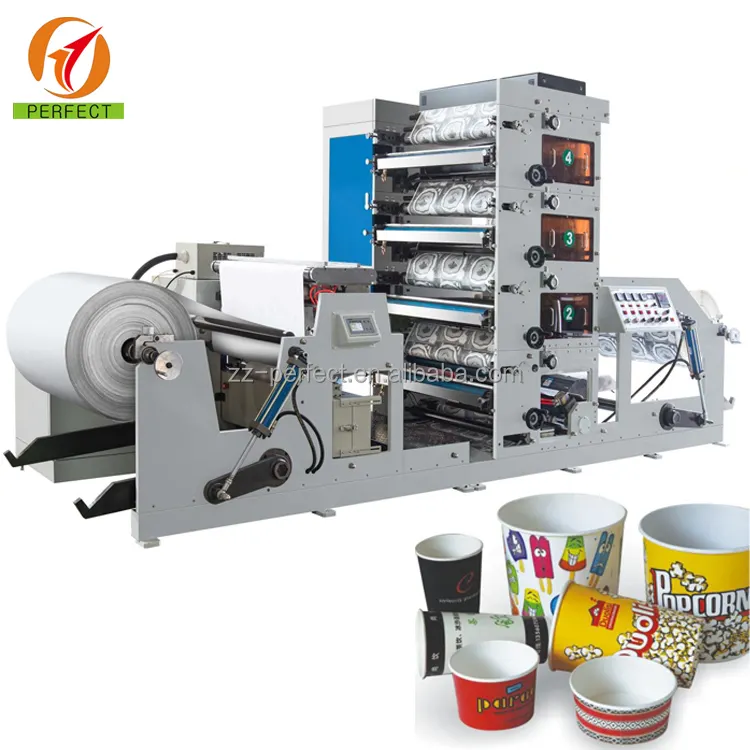 Coffee paper cup making printing and punching machine