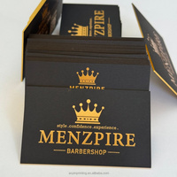 Cartes de visite haut de gamme personnalisées avec logo noir et doré pour les industries de la beauté et de la construction