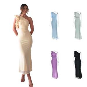 Vestido Maxi Elegante de Diseñador para Mujer, Corte Entallado, para Fiesta de Noche - Product Image 1