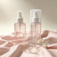 Flacon pulvérisateur de voyage à double bouchon et compartimentation, 100ml, 120ml, 150ml, 200ml, pour brume fine, hydratante, parfum et alcool