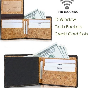 Personalized Vegan <b>Wallet</b> Cork Leather Purse Natural Portugal <b>Wallets</b> Vegan Cork Leather Card Holder <b>Wallet</b> for Men - Product Image 4