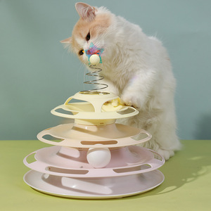 Juguete para Gatos con Plato Giratorio Elástico con Resorte, Varita de Entretenimiento, Bola Resistente a Mordeduras, Material PP, para Mascotas - Product Image 3