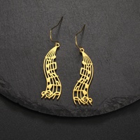 Boucles d'oreilles pendantes en forme de note musicale Boucles d'oreilles classiques en acier inoxydable Cadeau pour femmes