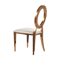 Chaises dorées de luxe à dossier en O pour réceptions de mariage, événements extérieurs, banquets et fêtes