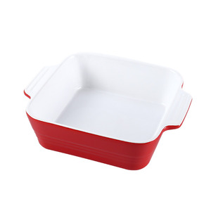 Bandeja cuadrada doble para hornear, apta para horno y microondas, de color sólido, estilo nórdico, para hotel, comida, café, té - Product Image 5