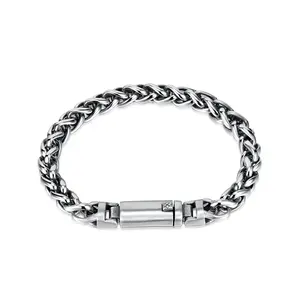 High Quality Stainless Steel Jewelry Chunky Chain Bracelet&Bangles Gold Silver Plated Titanium Steel Twisted Rope Chain Bracelet