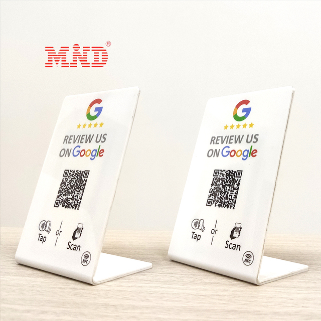 Nfc google Review NTAG 213 Display QR Code Menu Stand Nfc Table Stand
