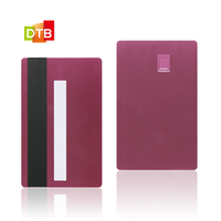 Carte IC personnalisée en acier inoxydable à contact métallique Carte à bande magnétique à double interface Carte de crédit Visa Java en métal