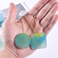 Moule en silicone pour résine époxy DIY : pendentifs en forme de cœur, étiquettes rondes, ovales et carrées