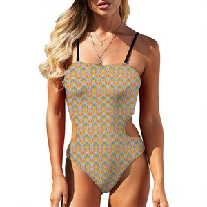 Image personnalisée Maillot de bain de fitness une pièce à découpes pour femme - Product Image 4