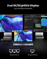 Câble Thunderbolt 5 3,3 pieds, 80 Gbps haute vitesse, PD 240 W, charge rapide 48/5 A, prend en charge 16K/60Hz, 8K/165Hz, 4K/540Hz pour téléphones