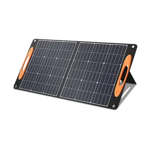 100W di động gấp ngoài trời cắm trại Monocrystalline silicon có thể gập lại bảng điều khiển năng lượng mặt trời