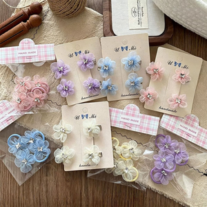 Popular Niche Design <b>Sweet</b> Flower Hair Accessory Cute Exquisite Fashionable Women's Fabric Hair Accessory Wholesale Headwear - Product Image 1