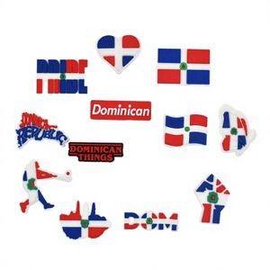 Breloques populaires en caoutchouc souple pour sabots, breloques DIY pour sacs et accessoires de pantoufles, décoration de chaussures drapeau <span class=keywords><strong>République</strong></span> <span class=keywords><strong>Dominicaine</strong></span> - Product Image 2