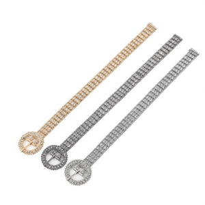 Ceinture carrée à boucle en strass 2,5*105CM, accessoire pour robe de mariée - Product Image 2