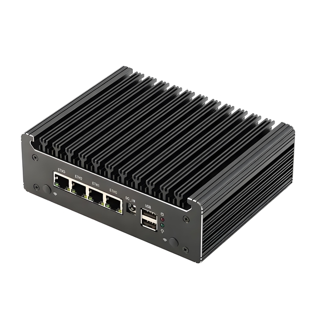Topton Solid Fanless Firewall Mini PC Intel N100 Pentium N6005 4 LANs i226-V 2.5G DDR4 COM USB-C pfSense OPNsense ESXi Computer
