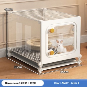 Cage à <span class=keywords><strong>lapin</strong></span> intérieure <span class=keywords><strong>de</strong></span> grande taille, nettoyage automatique des excréments, <span class=keywords><strong>toilette</strong></span> transparente, nid pour villas, motif solide - Product Image 5