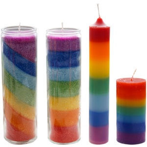 O88 Venta al por mayor Barato Popular Meditación Yoga Colorido Arco Iris 7 días Velas <span class=keywords><strong>de</strong></span> cristal Iglesia <span class=keywords><strong>Siete</strong></span> capas Chakra Velas perfumadas - Product Image 1