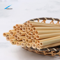 Paille en bambou jetable pour thé à bulles et smoothies biodégradable réutilisable 8mm 12mm 3mm pailles jetables pour voyage à domicile