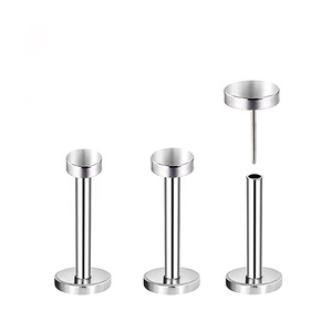 Joyería Corporal de Titanio ASTM F136 G23, <span class=keywords><strong>Piercing</strong></span> de <span class=keywords><strong>Labio</strong></span> y Nariz sin Rosca con <span class=keywords><strong>Doble</strong></span> Cabeza, <span class=keywords><strong>Piercing</strong></span> de Cartílago de Oreja, Joyería Labret - Product Image 1