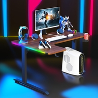 Escritorio para Juegos BEISIJIE en Forma de L con LED, Gran Venta